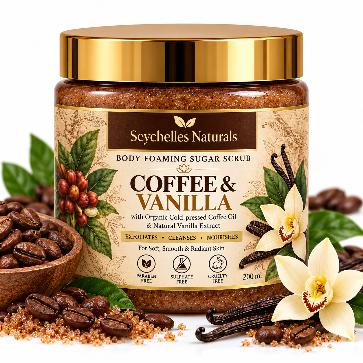 Seychelles Organic Coffee & Vanilla Body Lotion (200ml)