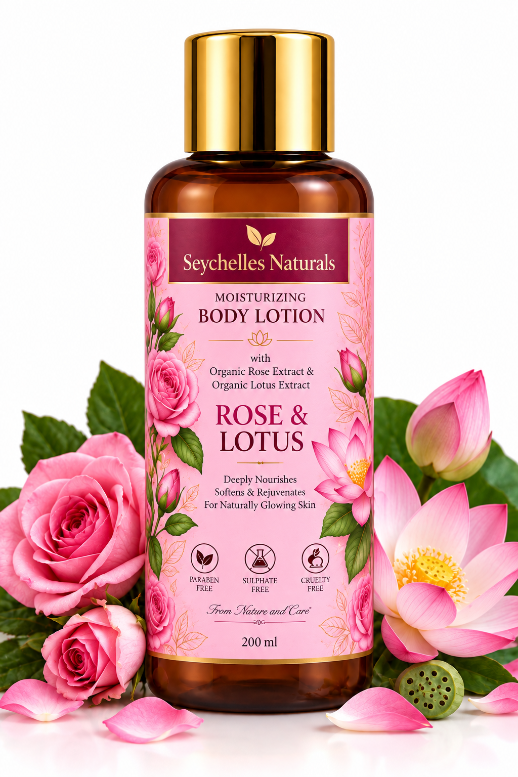 Seychelles Organic Rose & Lotus Body Lotion (200ml)