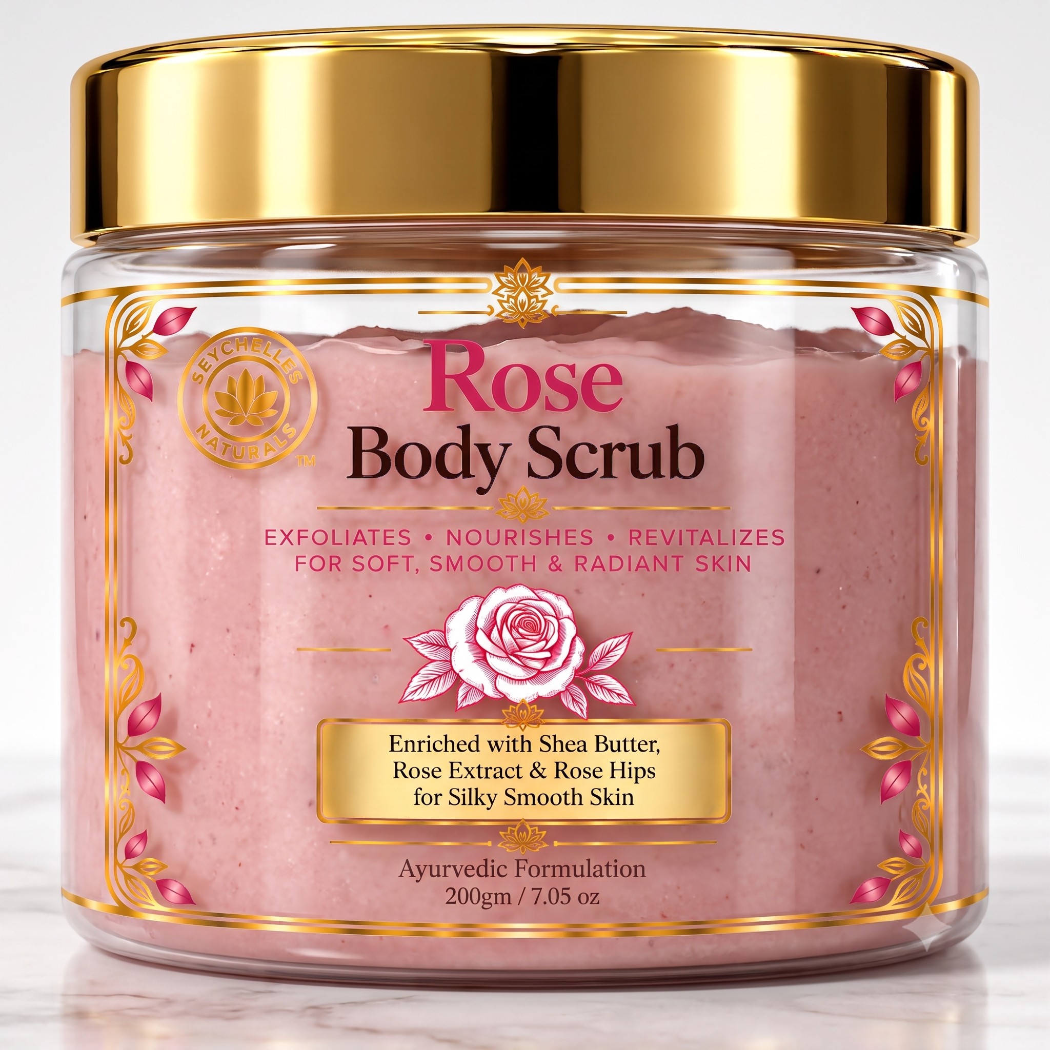 Seychelles Organic Rose Body Scrub 200gm