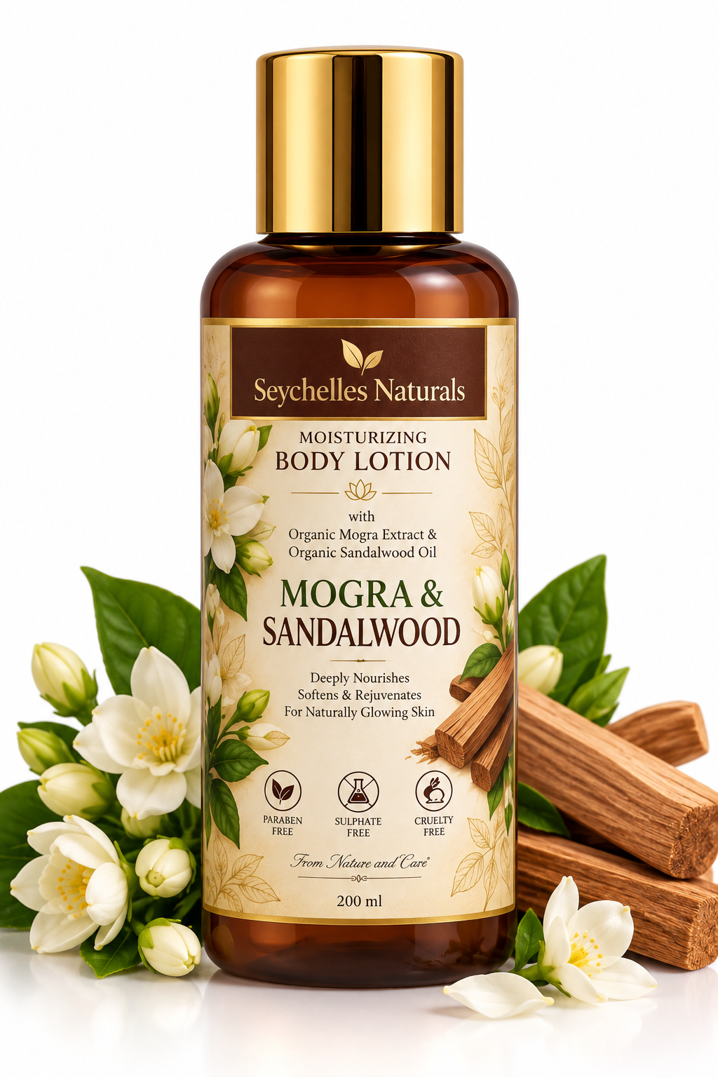 Seychelles Organic Mogra Sandalwood Body Lotion (200ml)