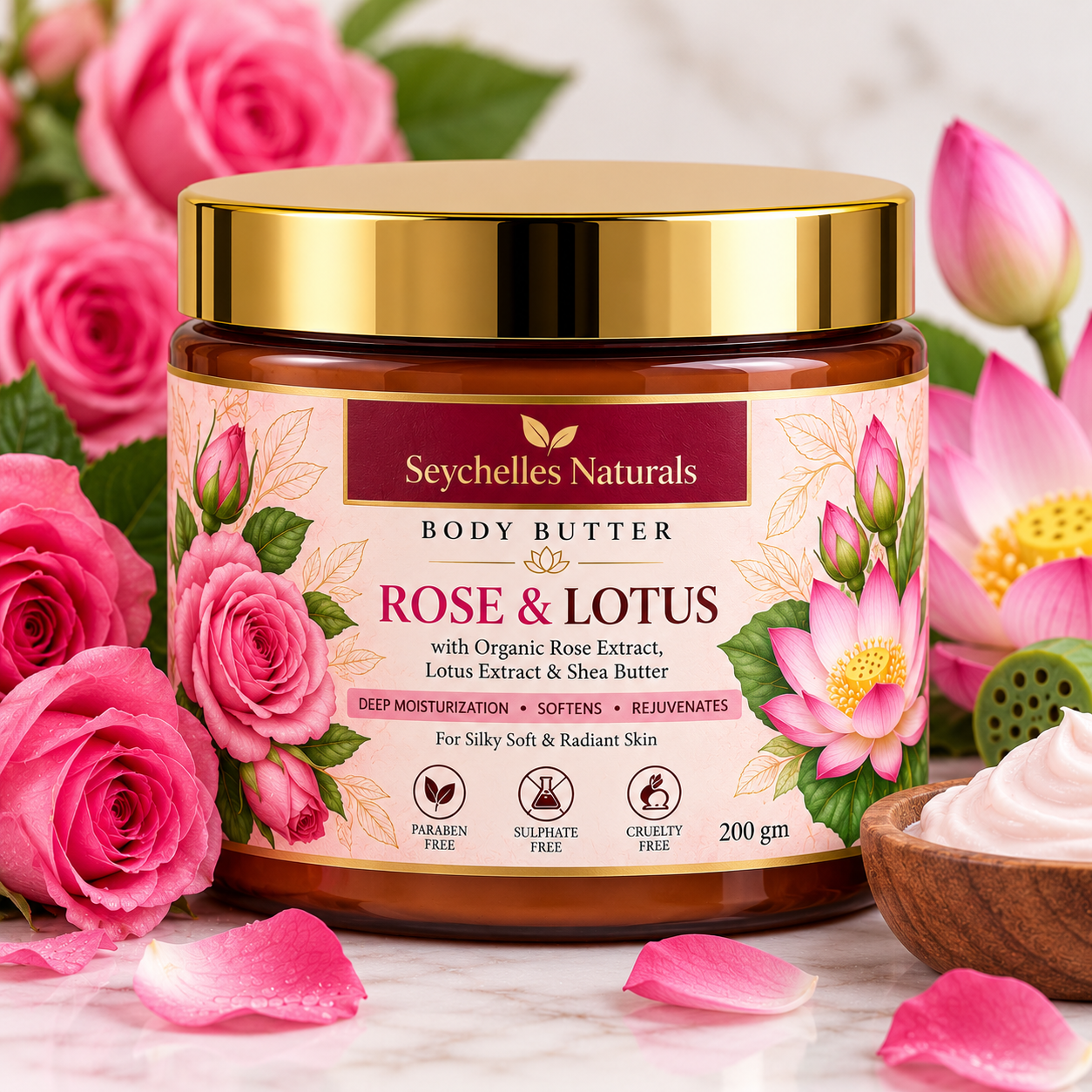 Seychelles Organic Rose & Lotus Body Lotion (200ml)