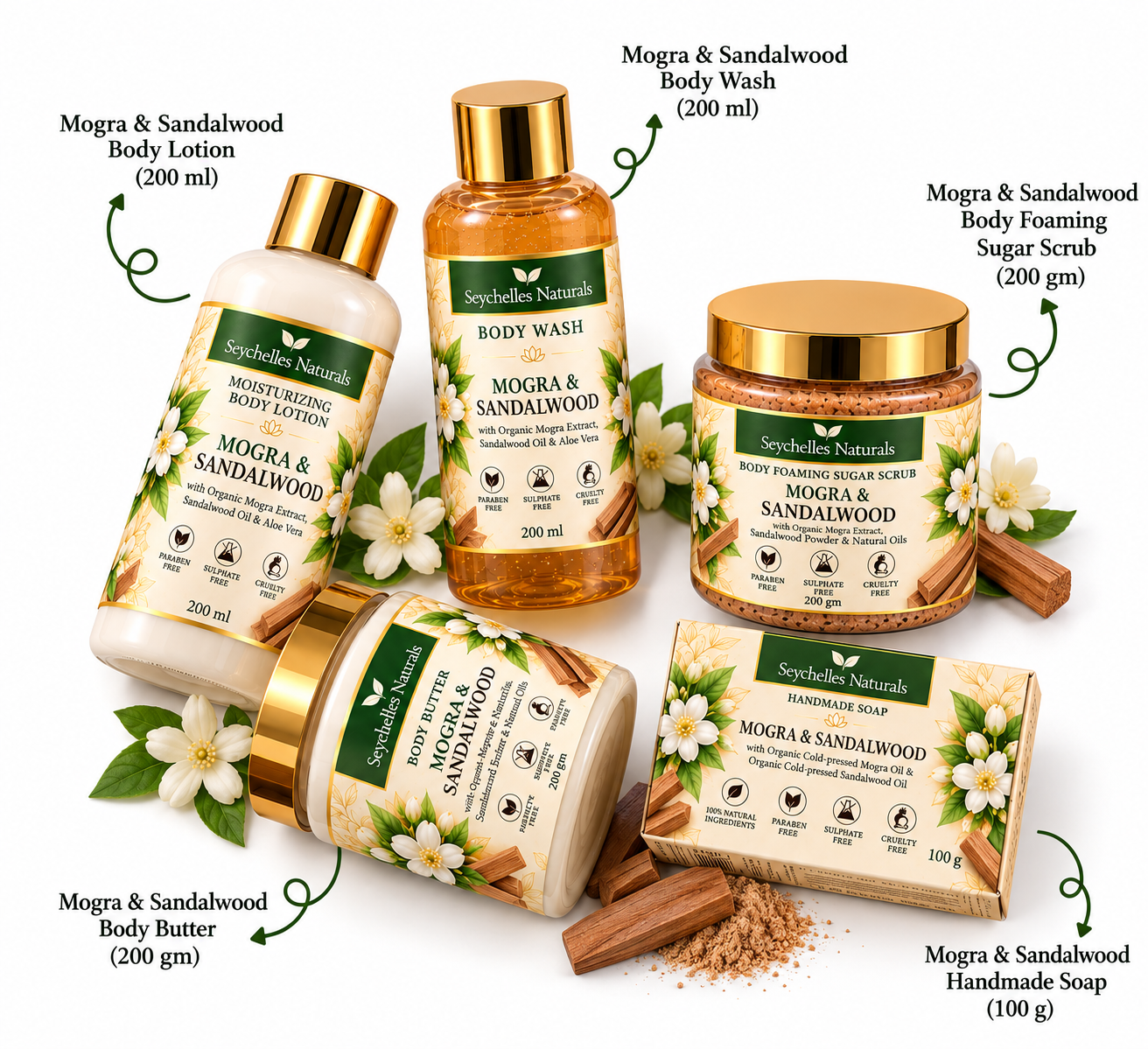 Seychelles Organic Mogra & Sandalwood Body Butter (200ml)