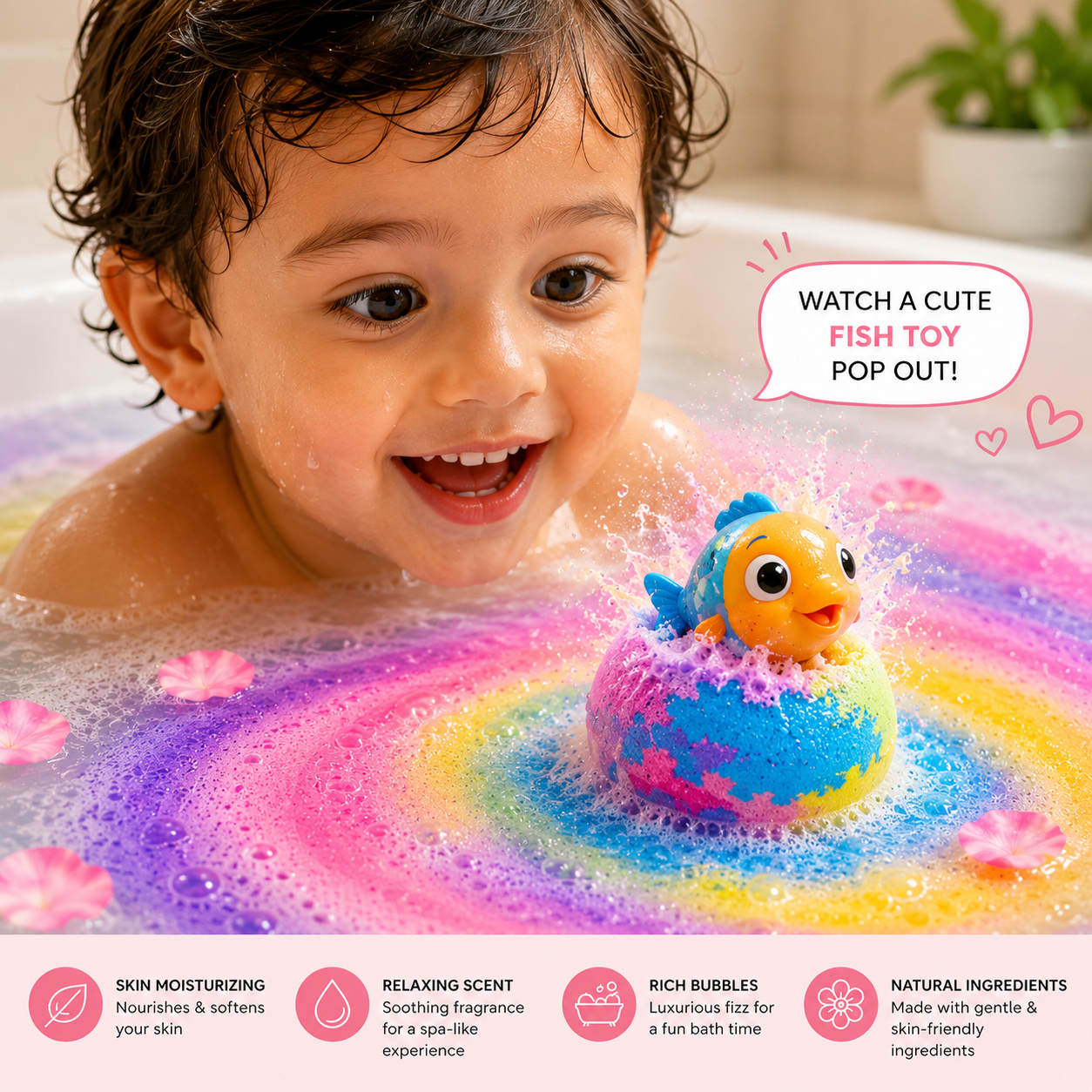Seychelles Bath Bombs for Kids with Surprise Toy Inside