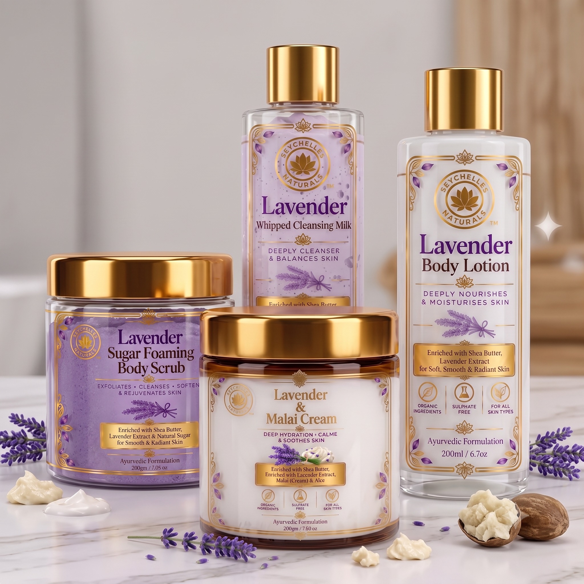 Seychelles Organic Lavender Foaming Sugar Scrub (200gm)