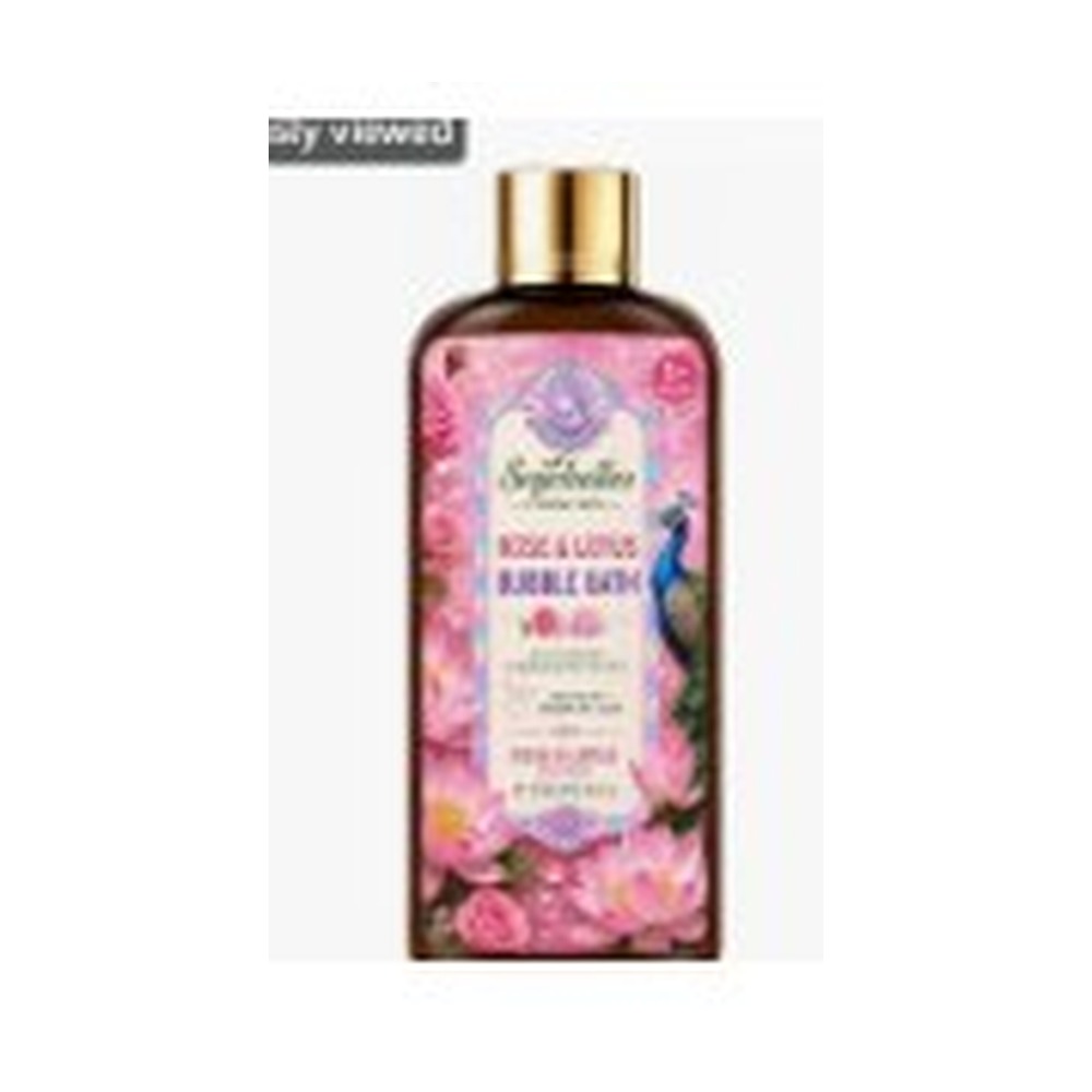 Seychelles Naturals Rose and Lotus Bubble Bath bottle with rose and lotus flowers