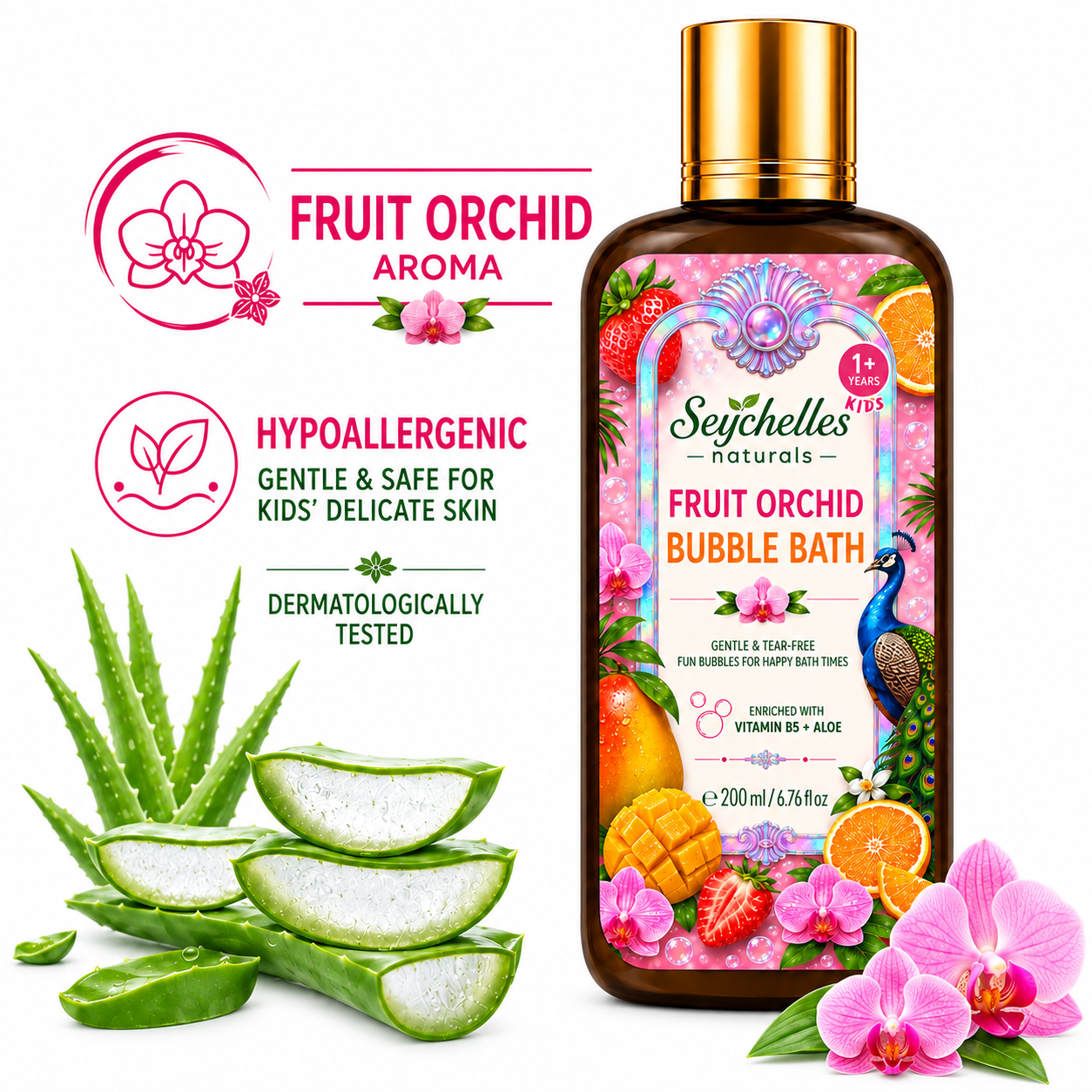 Seychelles Naturals Kids Fruit Orchid Bubble Bath