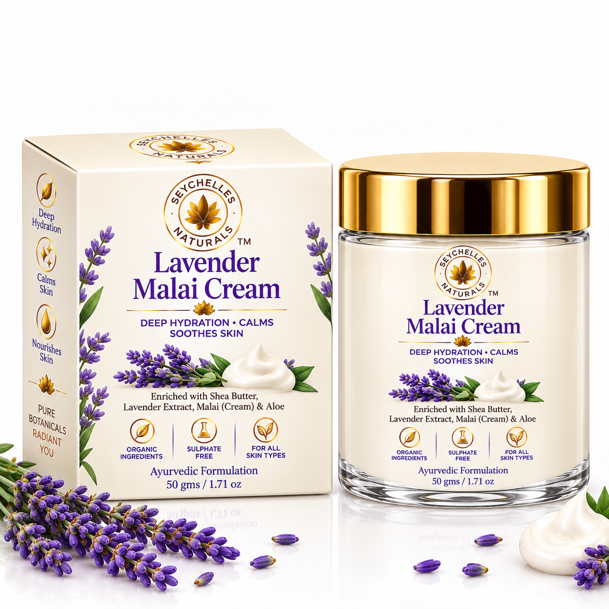 Seychelles Organic Lavender & Teatree Malai Cream (50gm)