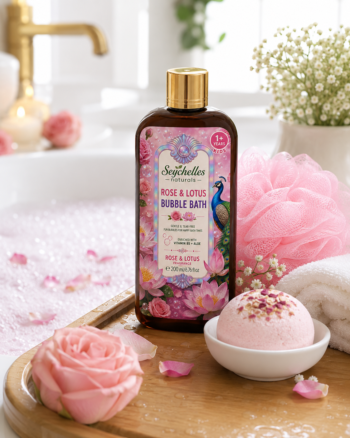 Seychelles Naturals Kids Rose & Lotus Bubble Bath