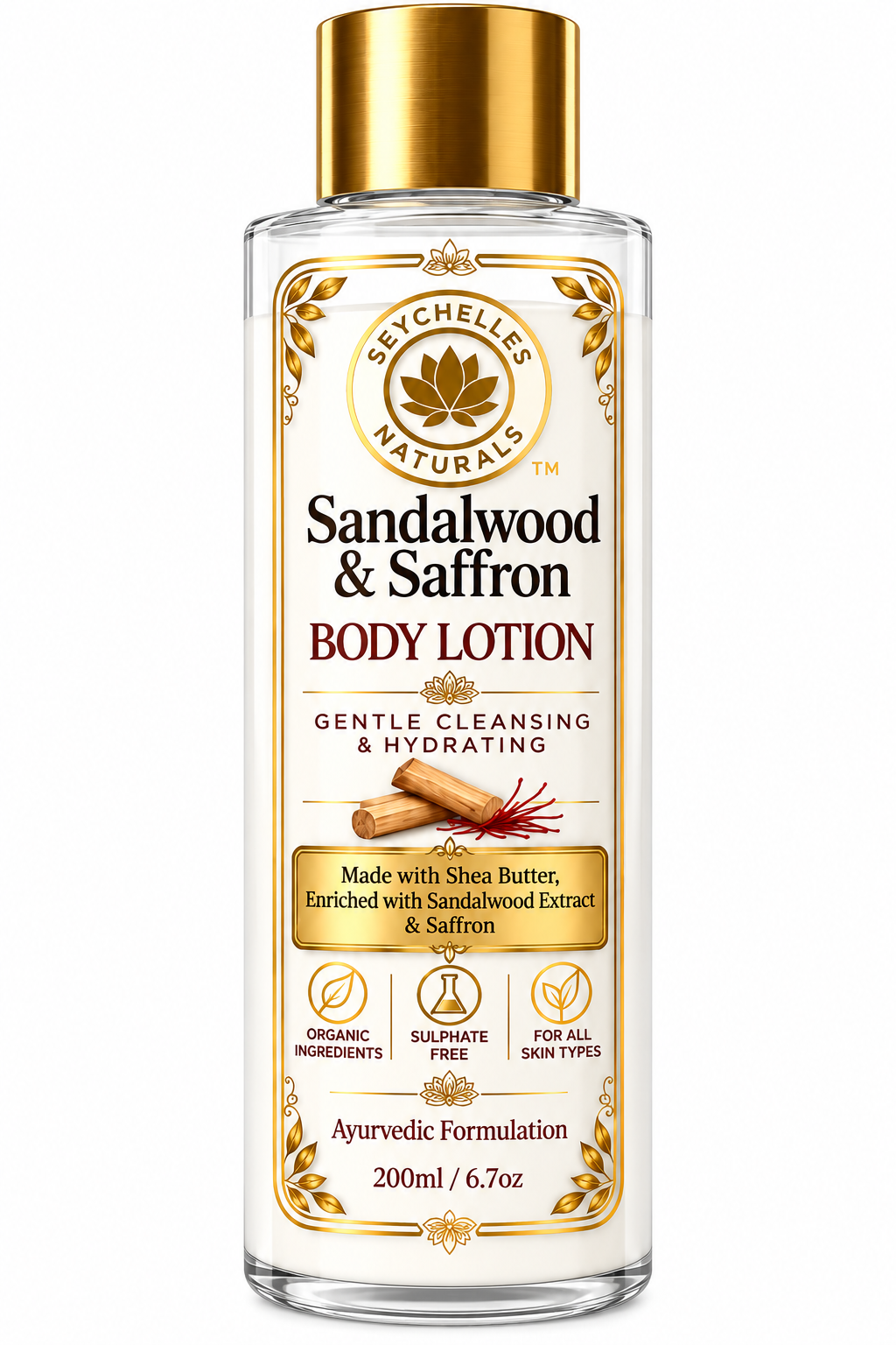Seychelles Organic Sandalwood Saffron Body Lotion (200ml)