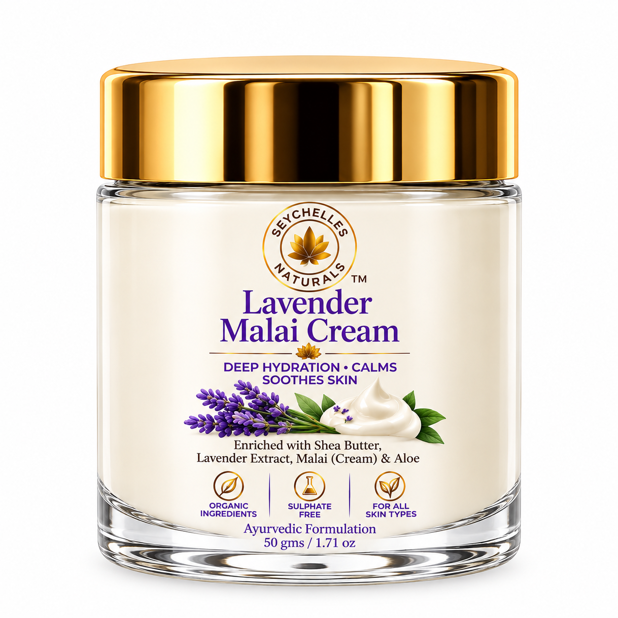 Seychelles Organic Lavender & Teatree Malai Cream (50gm)