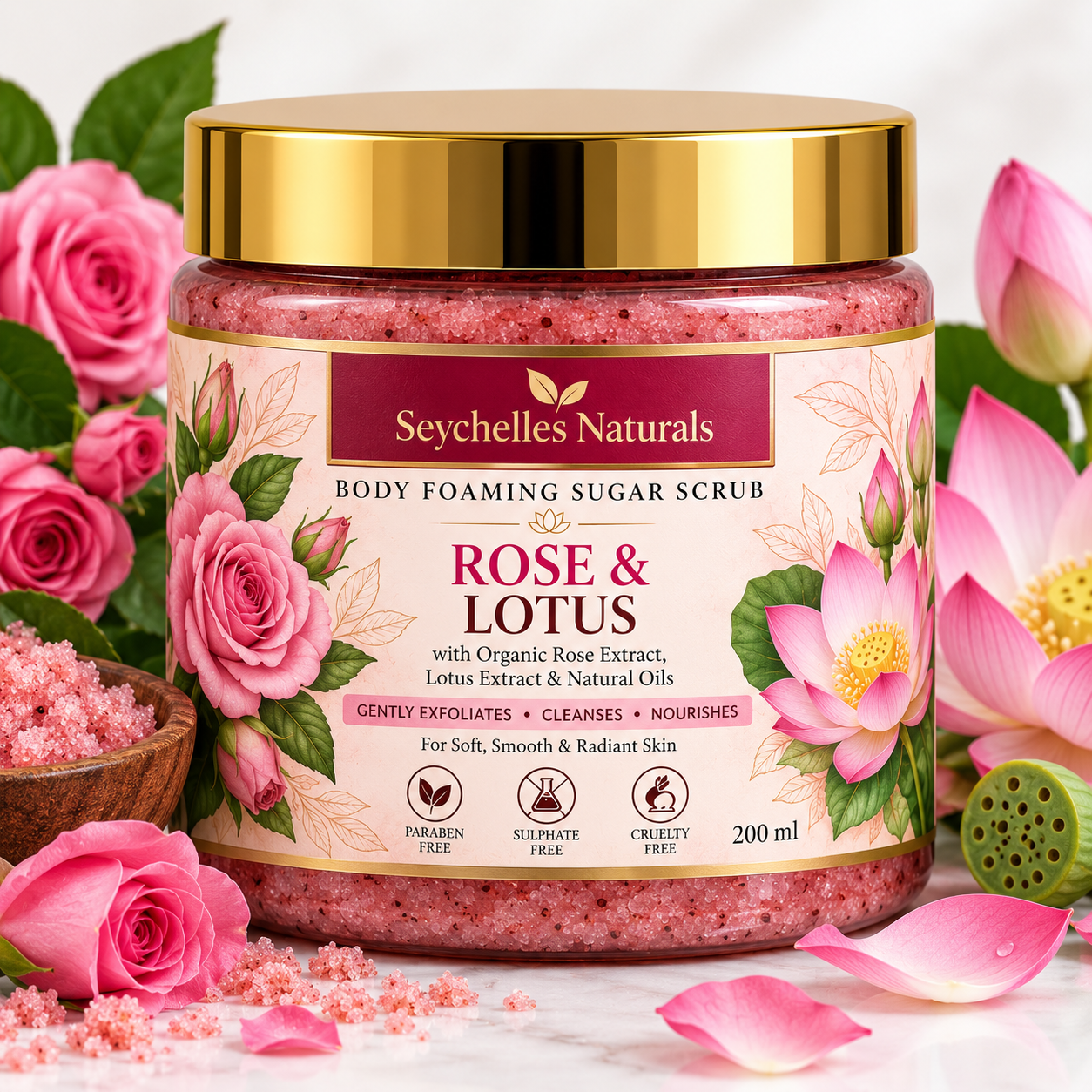Seychelles Organic Rose & Lotus Body Lotion (200ml)