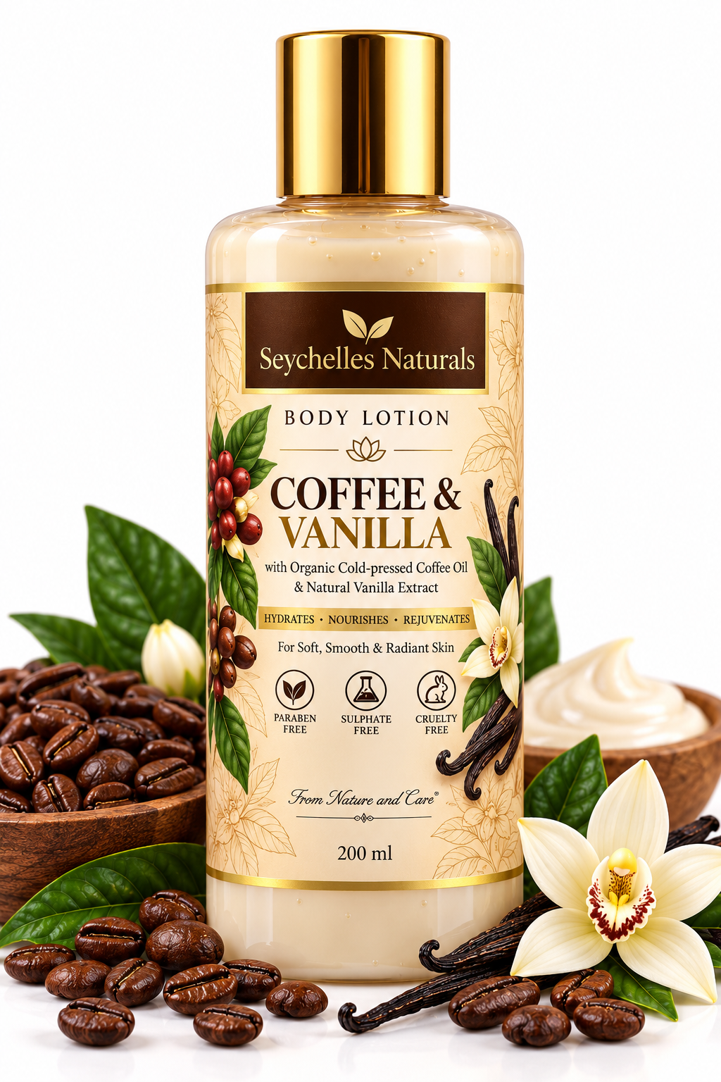 Seychelles Organic Coffee & Vanilla Body Lotion (200ml)