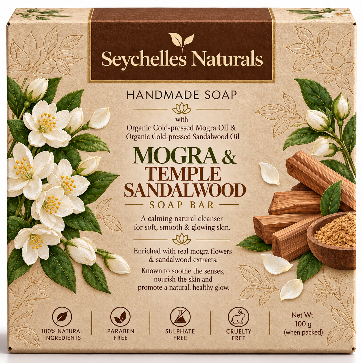 Seychelles Organic Mogra Sandalwood Body Lotion (200ml)