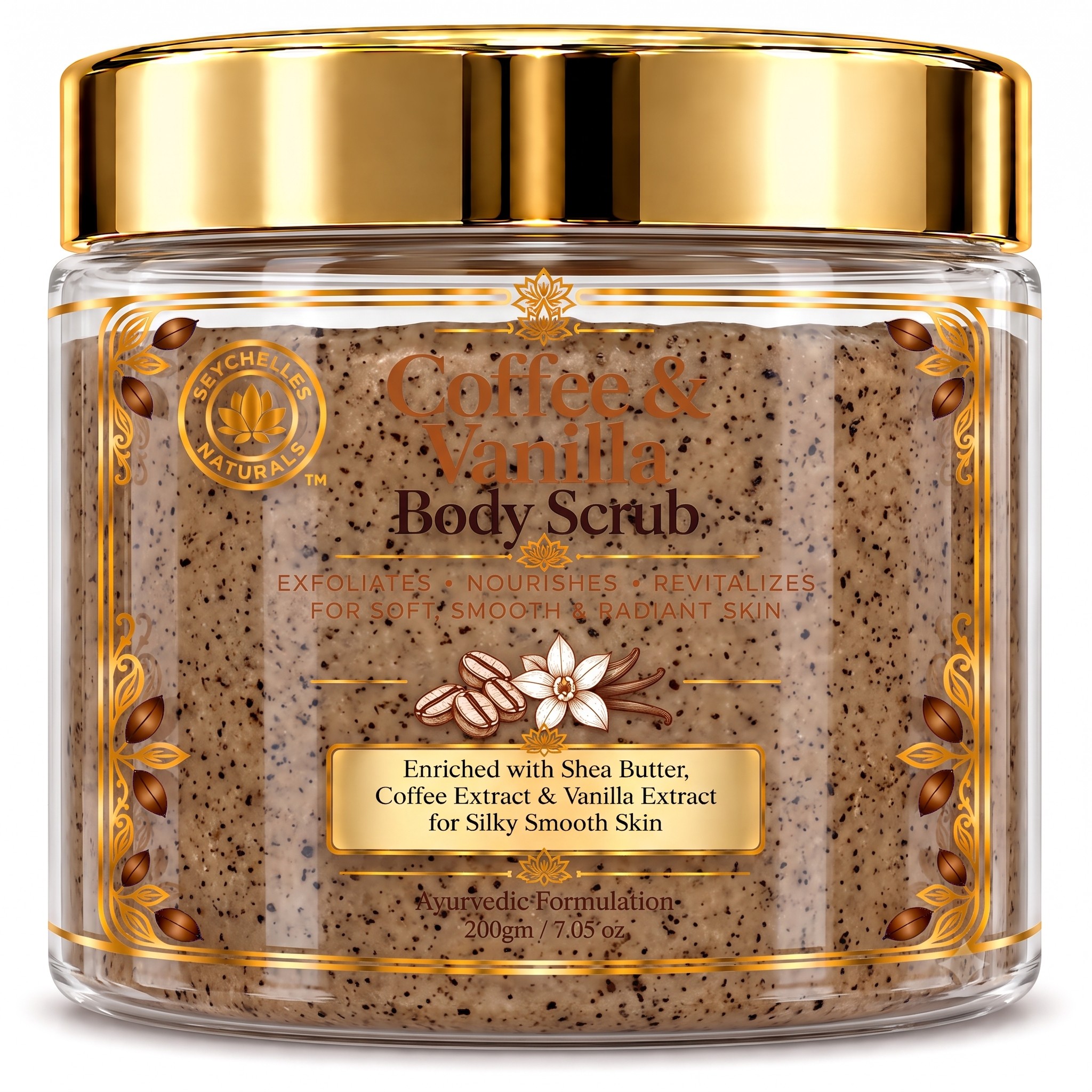 Seychelles Organic Coffee & Vanilla Foaming Sugar Scrub (200gm)