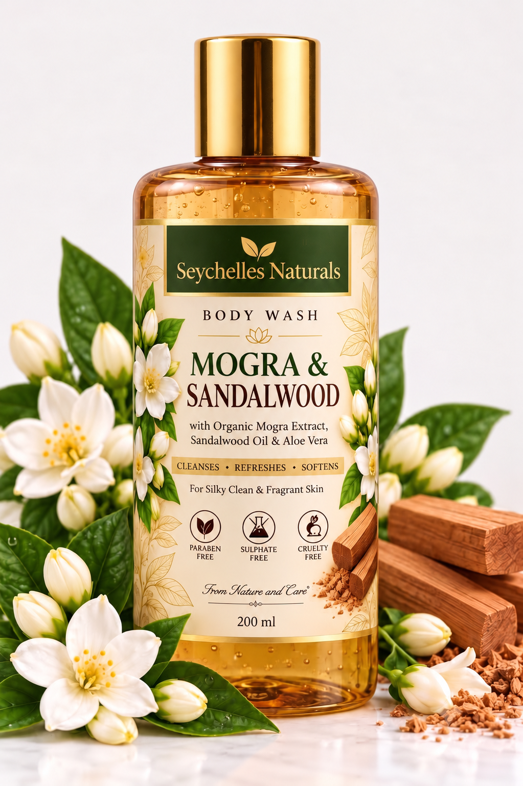 Seychelles Mogra & Sandalwood Body Wash (200ml)