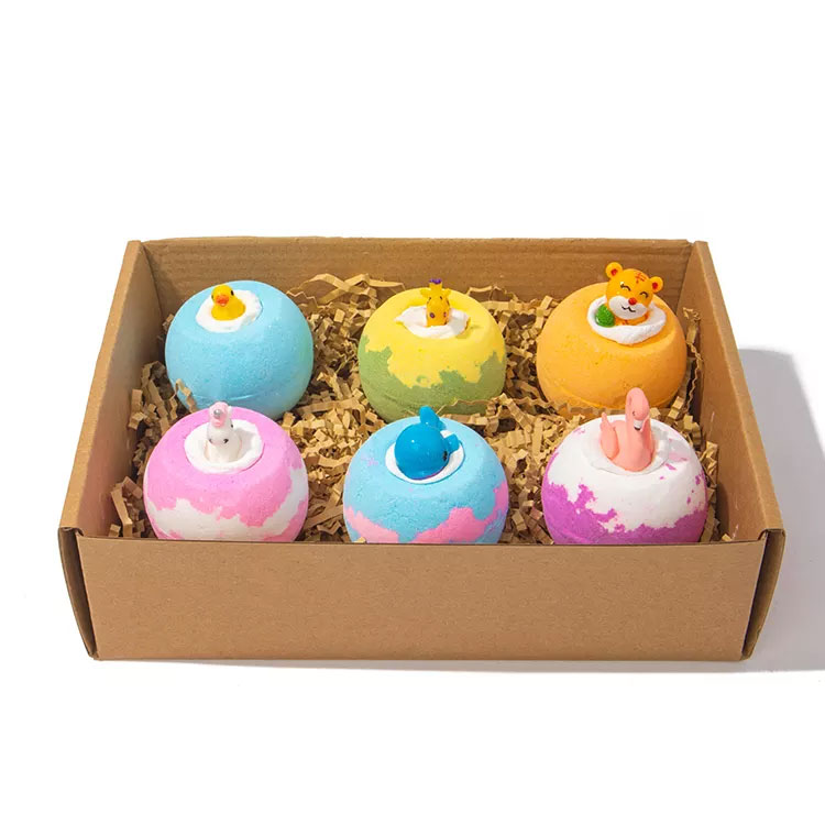 Seychelles Naturals Organic Rainbow Bubble Bath Bombs with Toy