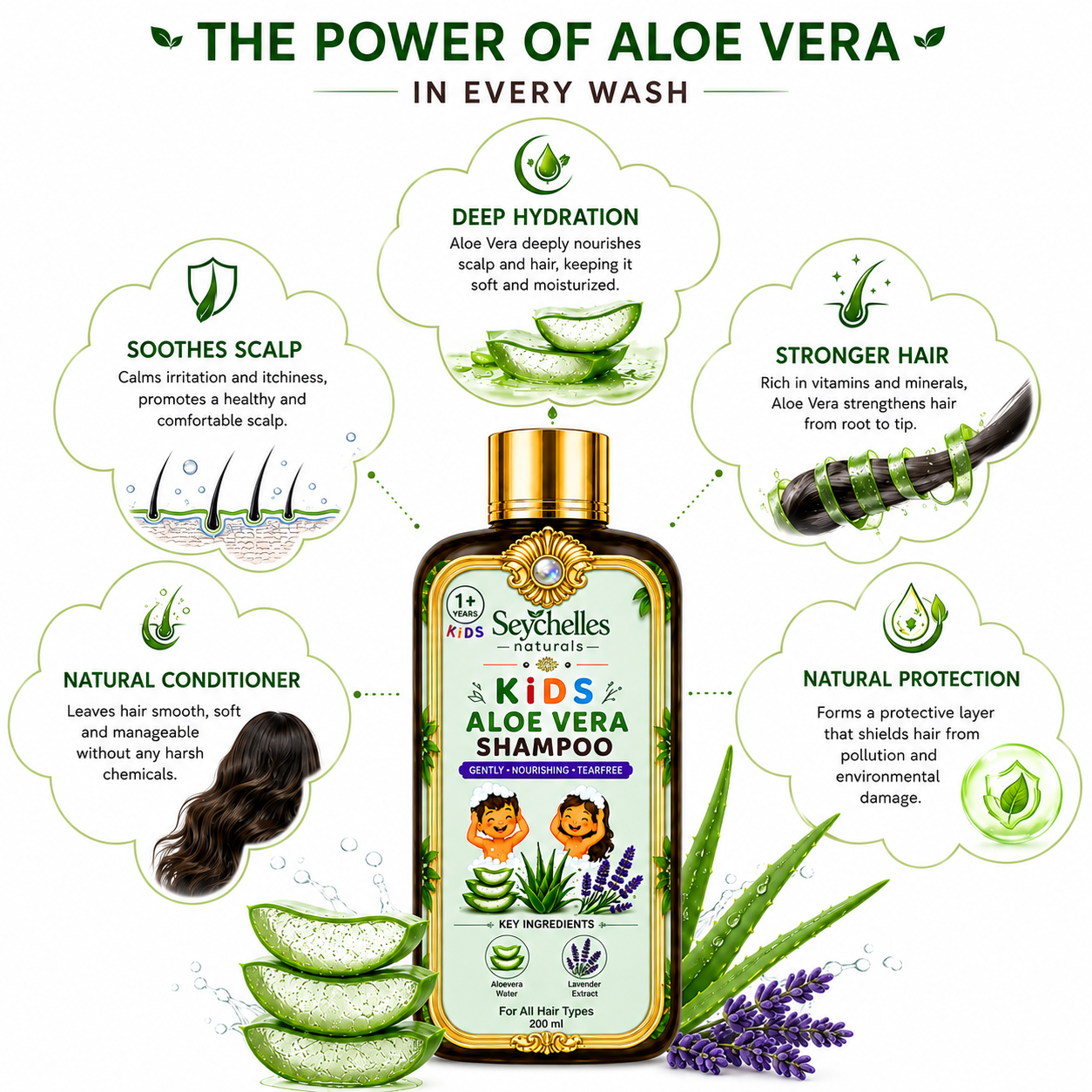 Seychelles Naturals Kids Herbal Aloe Shampoo 200ml