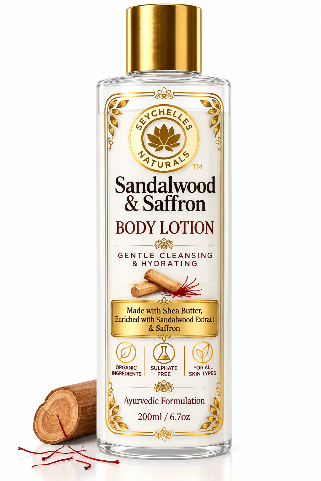 Seychelles Organic Sandalwood Saffron Body Lotion (200ml)