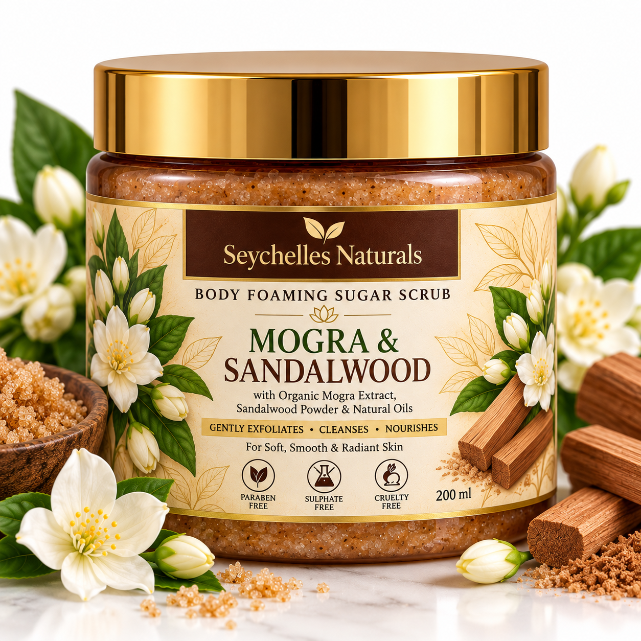 Seychelles Organic Mogra Sandalwood Body Lotion (200ml)