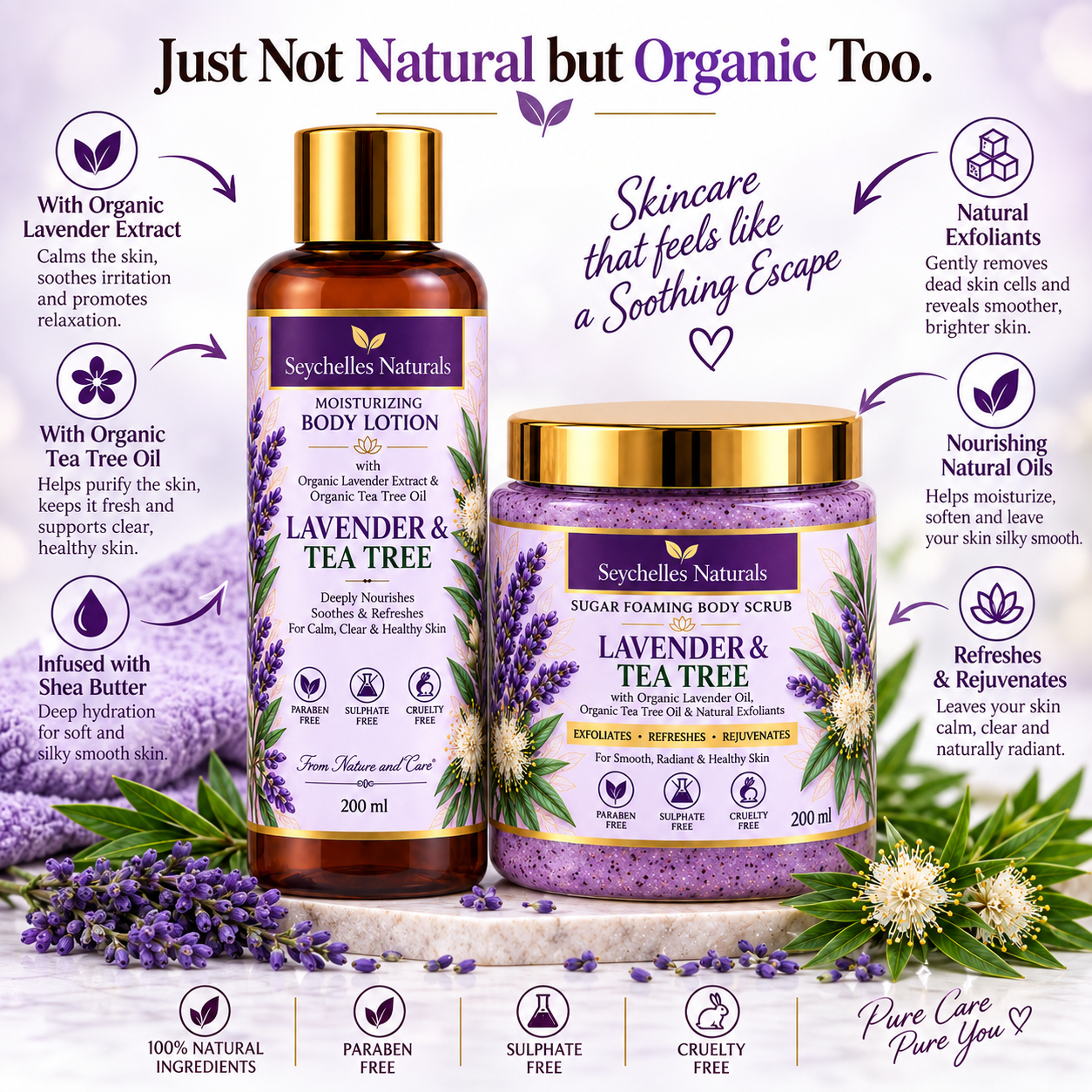 Seychelles Organic Lavender & Teatree Body Butter (200gm)